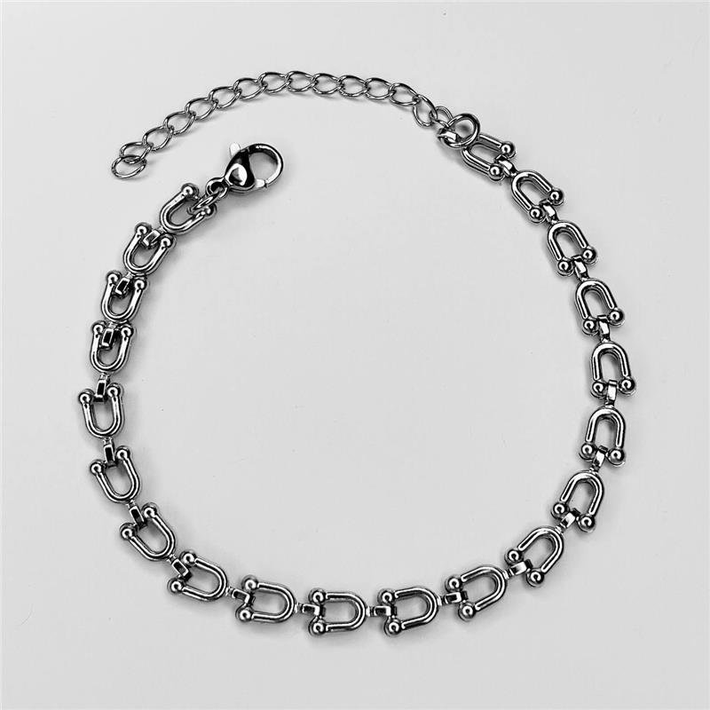 PULSEIRA AÇO INOX ELOS FERRADURA 