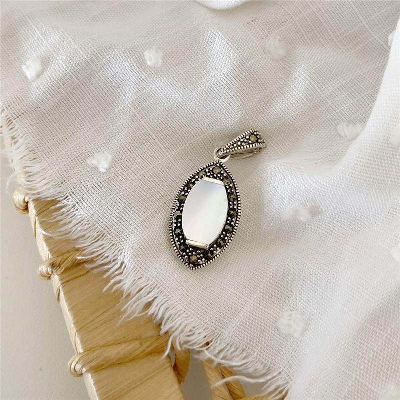 PINGENTE PRATA 925 OLHO COM PEDRA NATURAL