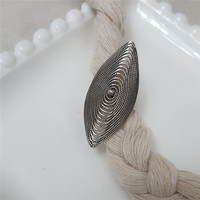 ANEL GRANDE PRATA 925 LINHAS LOSANGO