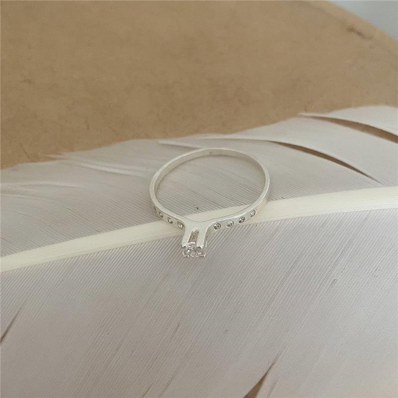 ANEL PRATA 925 NOIVADO SOLITÁRIO CRAVEJADO