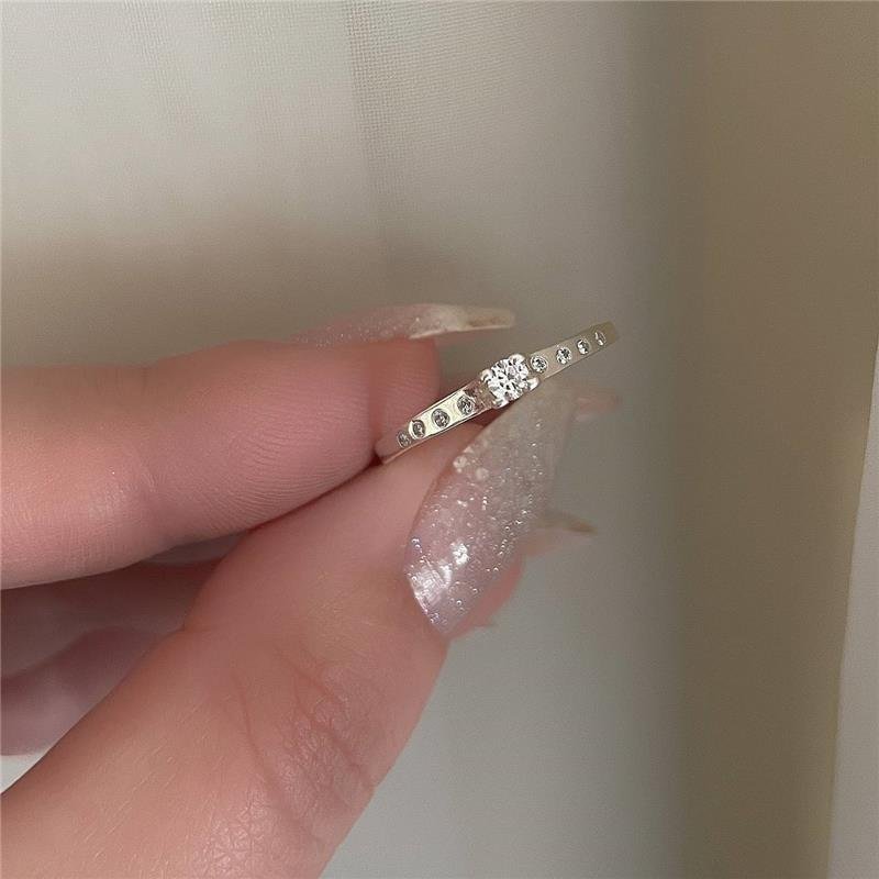 ANEL PRATA 925 NOIVADO SOLITÁRIO CRAVEJADO