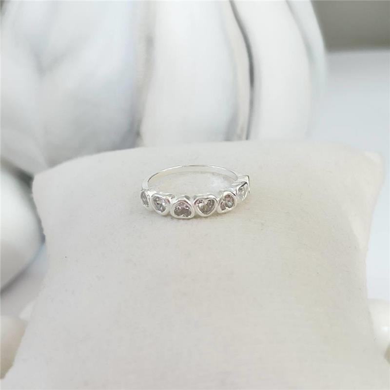 ANEL PRATA 925 7 CORAÇÕES CRAVEJADOS COM ZIRCÔNIAS