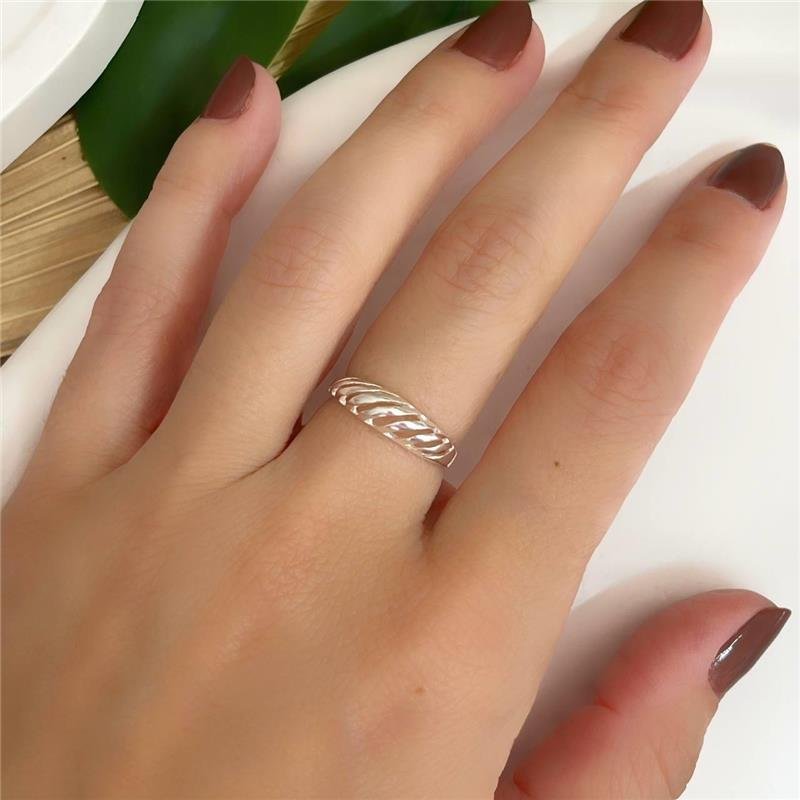 ANEL PRATA 925 ABAULADO TRABALHADO VAZADO E LISO