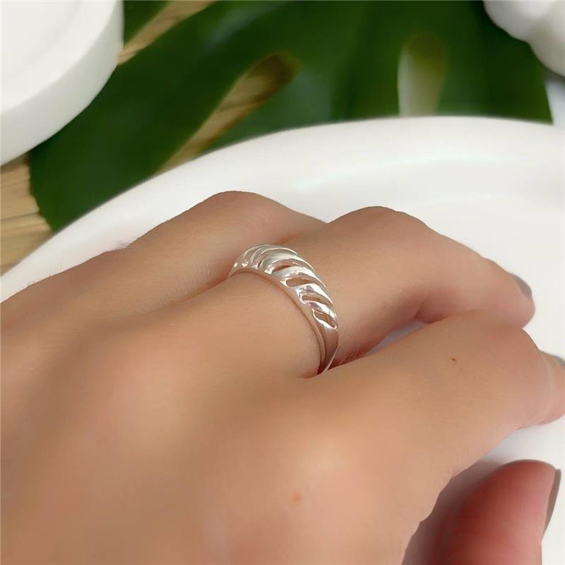 ANEL PRATA 925 ABAULADO TRABALHADO VAZADO E LISO