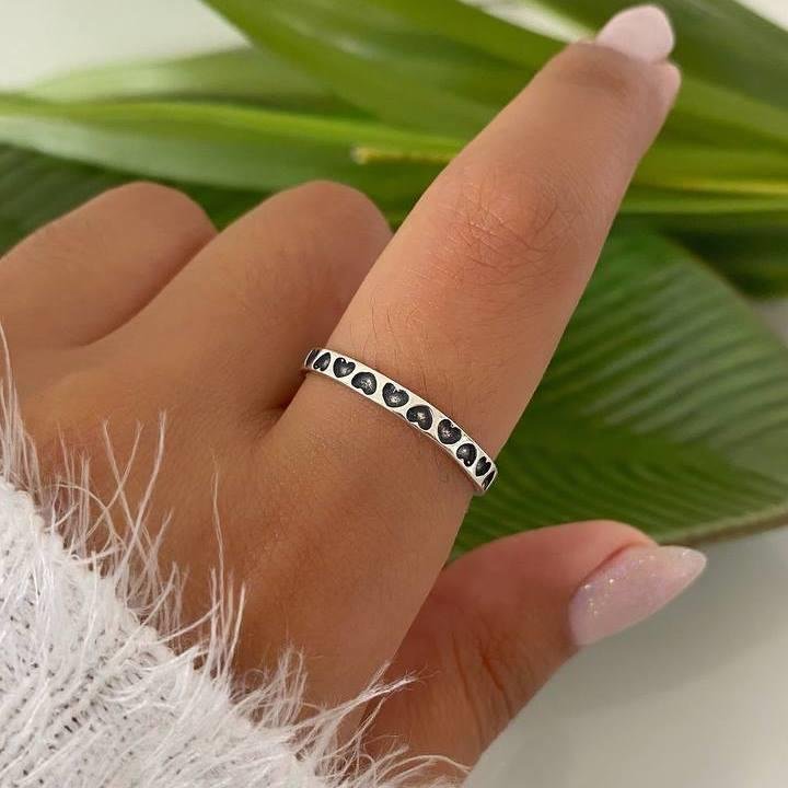 ANEL PRATA 925 ALIANÇA CORAÇÕES