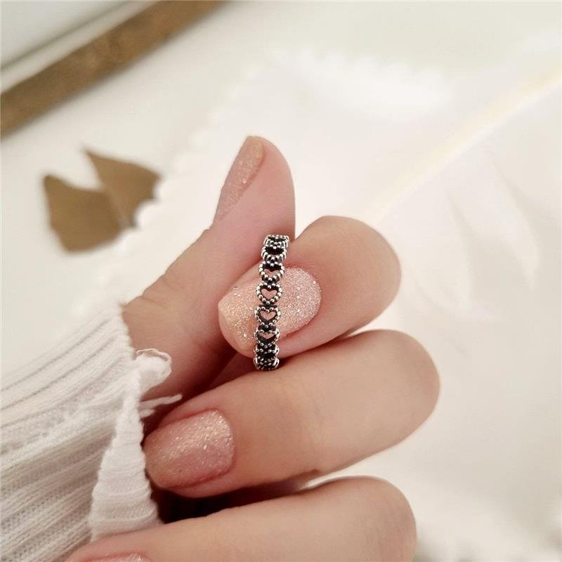 ANEL PRATA 925 ALIANÇA CORAÇÕES VAZADOS