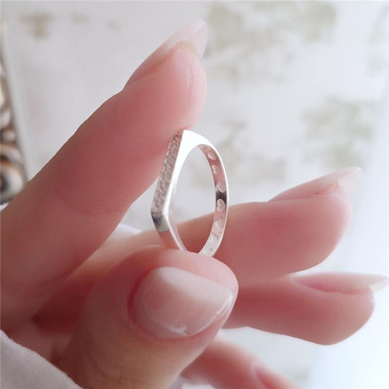 ANEL PRATA 925 ALIANCINHA BASE RETA CRAVEJADO ZIRCONIA