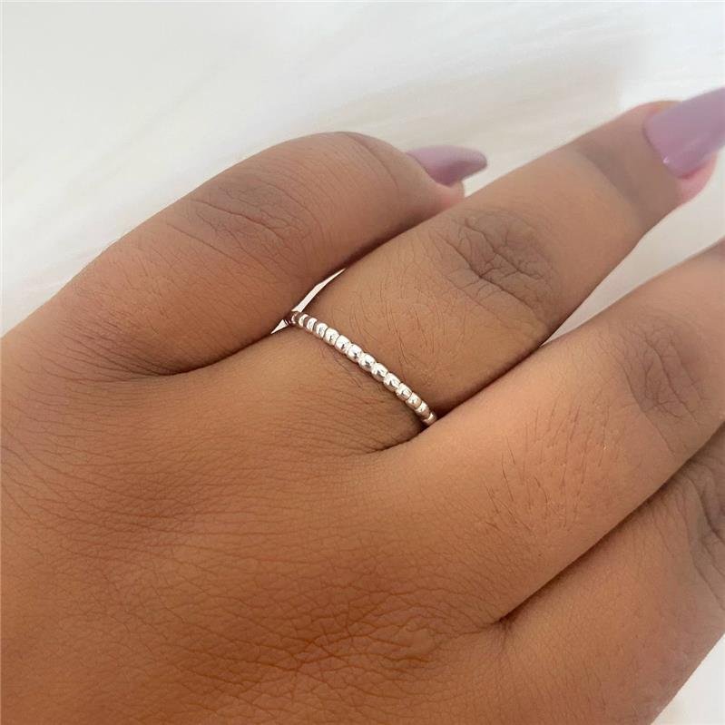 ANEL PRATA 925 ALIANCINHA BOLINHAS