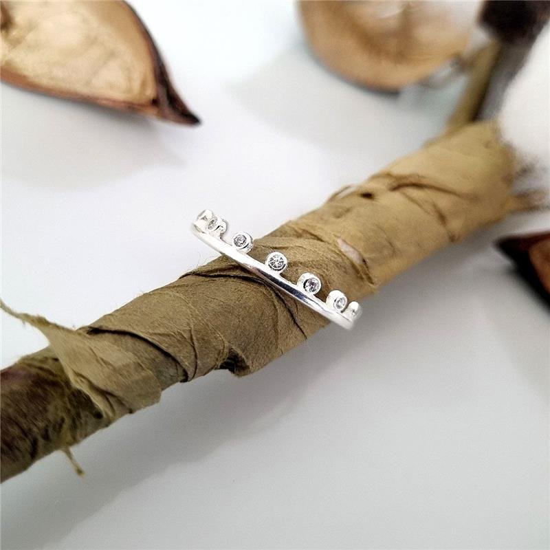 ANEL PRATA 925 ALIANCINHA BOLINHAS COROA