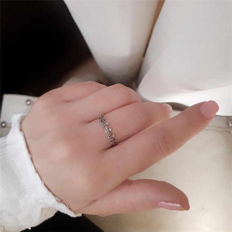 ANEL PRATA 925 ALIANCINHA COM ZIRCÔNIAS