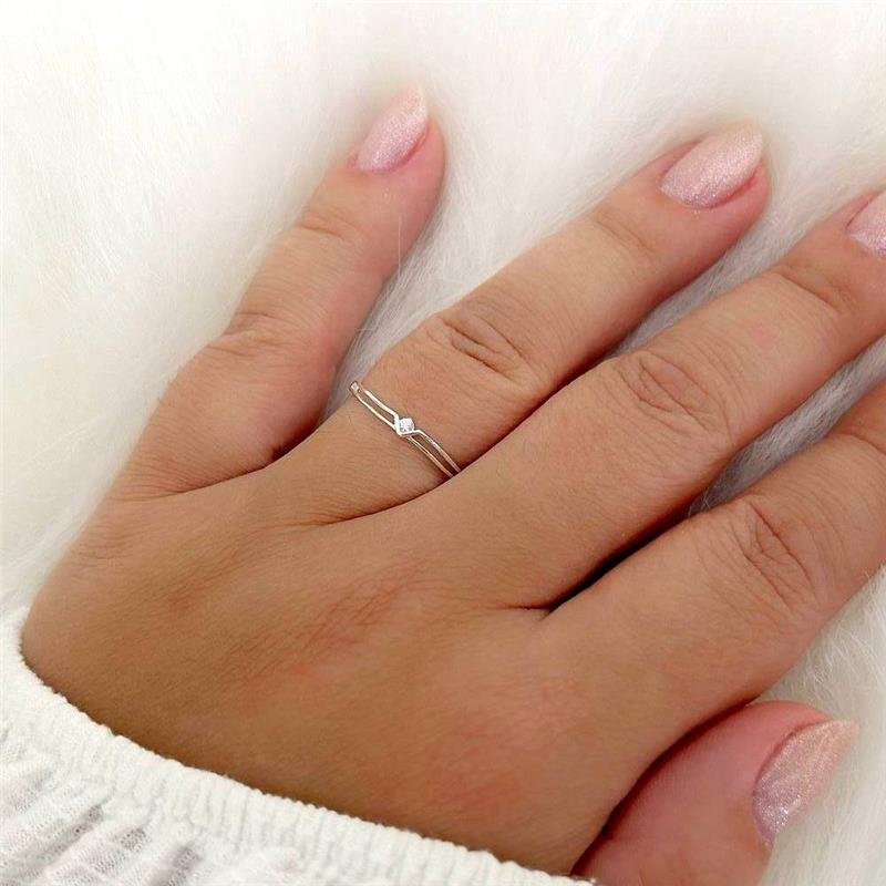 ANEL PRATA 925 ALIANCINHA DUAS LINHA DETALHE V