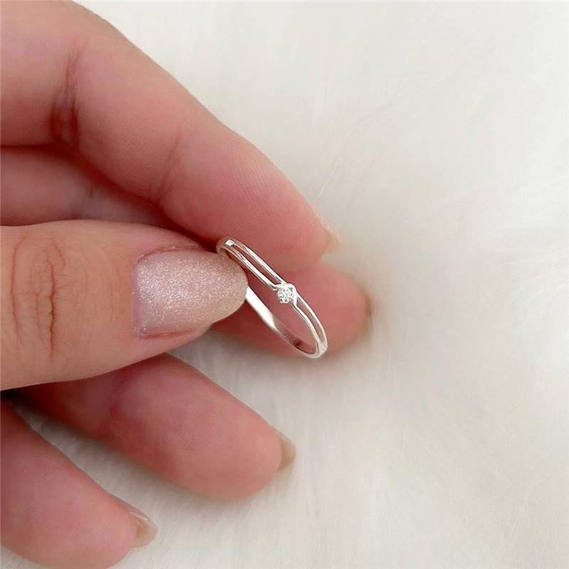 ANEL PRATA 925 ALIANCINHA DUAS LINHA DETALHE V