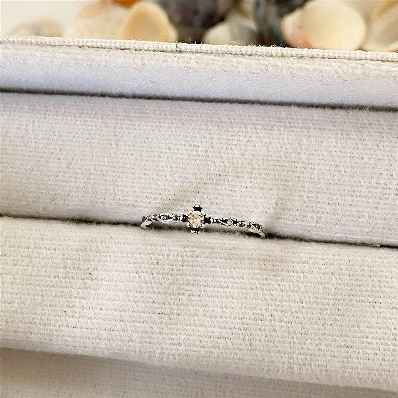 ANEL PRATA 925 ALIANCINHA FLOR COM PEDRA