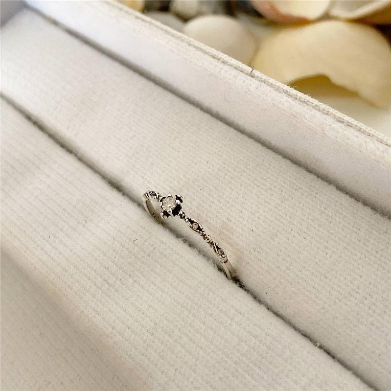 ANEL PRATA 925 ALIANCINHA FLOR COM PEDRA