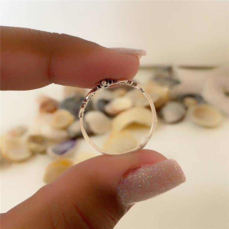 ANEL PRATA 925 ALIANCINHA FLOR COM PEDRA