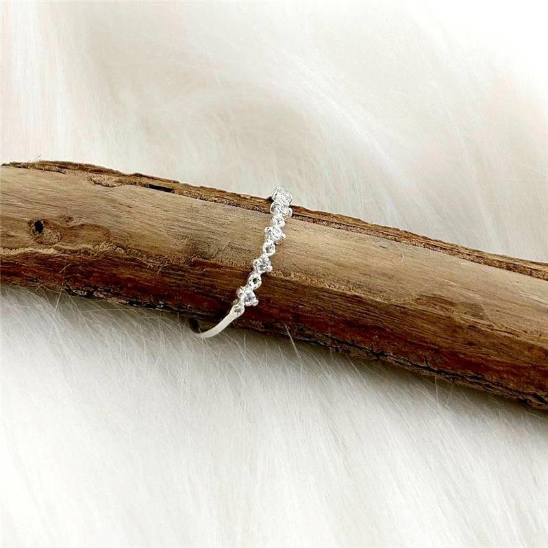 ANEL PRATA 925 ALIANCINHA LOSANGOS E CRAVEJADO