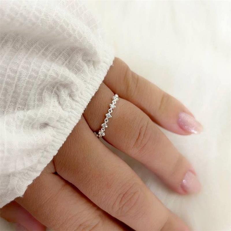 ANEL PRATA 925 ALIANCINHA LOSANGOS E CRAVEJADO