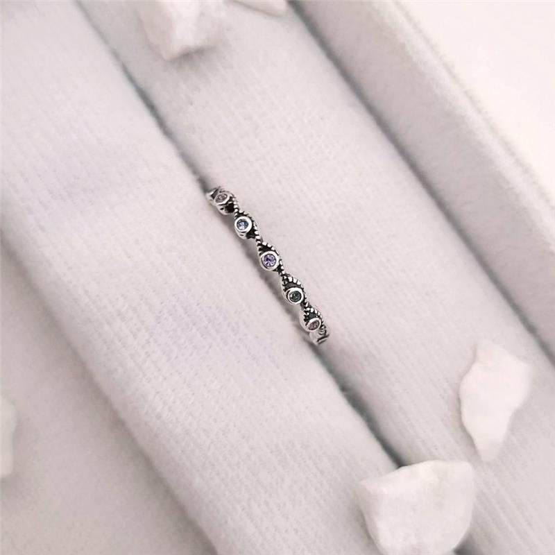 ANEL PRATA 925 ALIANCINHA ONDINHAS PEDRAS COLORIDAS