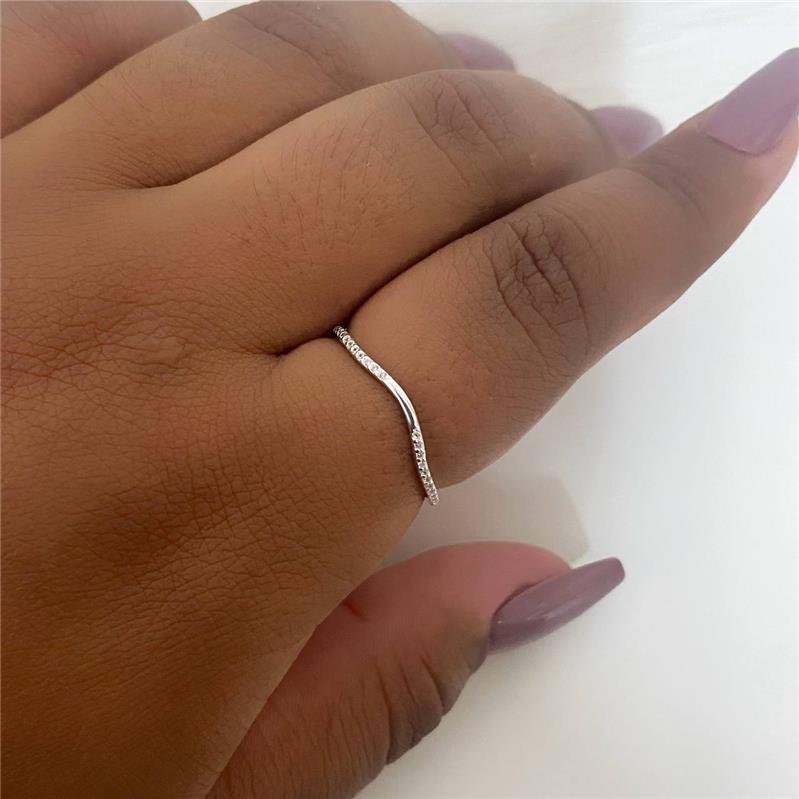 ANEL PRATA 925 ALIANCINHA ONDULADA CRAVEJADO