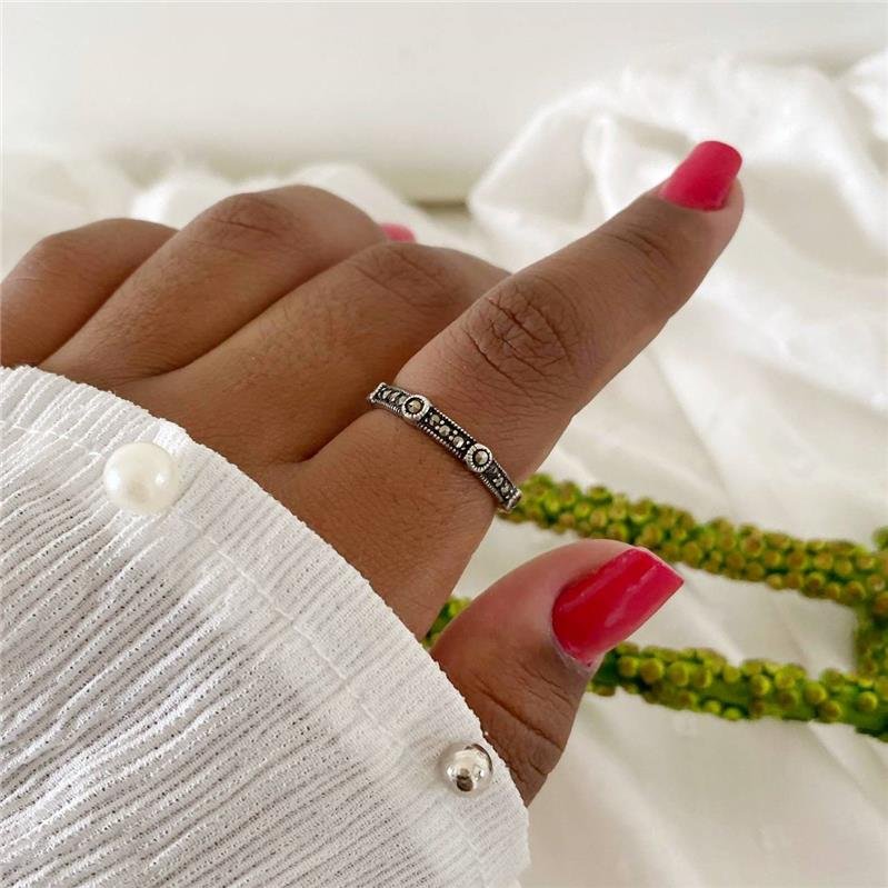 ANEL PRATA 925 ALIANCINHA QUATRO BOLINHAS