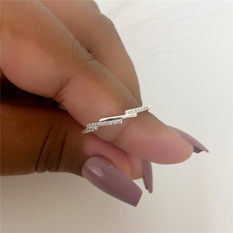 ANEL PRATA 925 ALIANCINHA RISCOS CRAVEJADOS