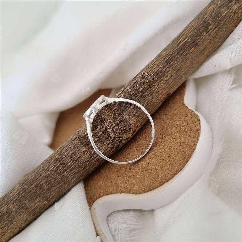 ANEL PRATA 925 ANEL CORAÇÃO CONTORNO CRAVEJADO