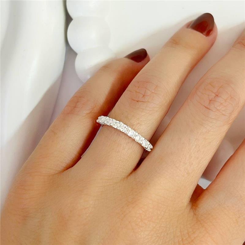 ANEL PRATA 925 APARADOR ALIANÇA COM ZIRCÔNIAS CRAVEJADAS 