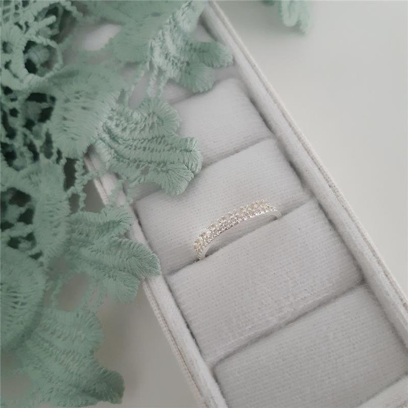 ANEL PRATA 925 APARADOR DE ALIANÇA COROA DE PEDRA