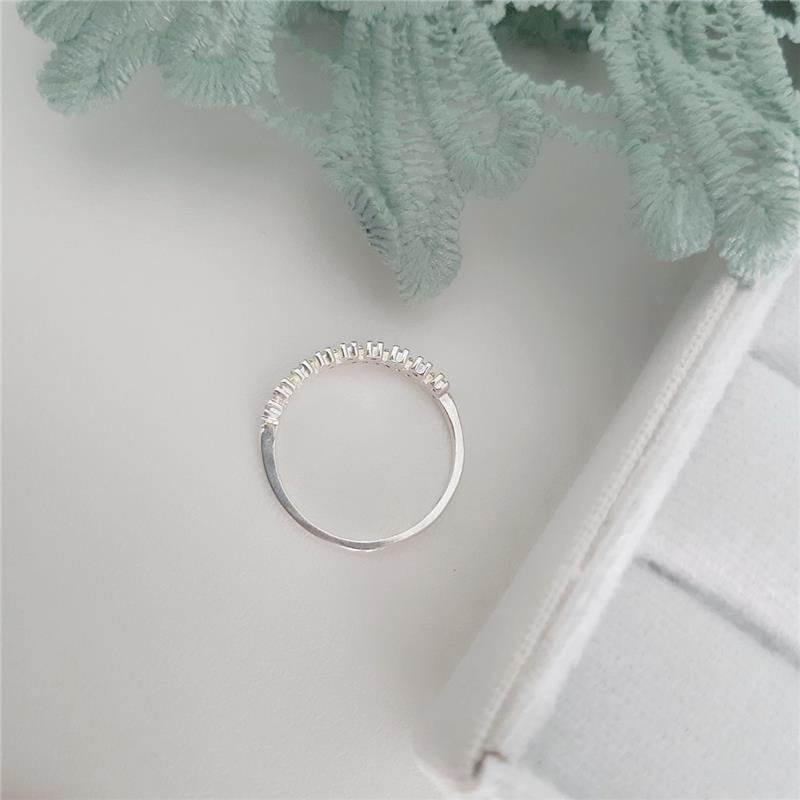 ANEL PRATA 925 APARADOR DE ALIANÇA COROA DE PEDRA