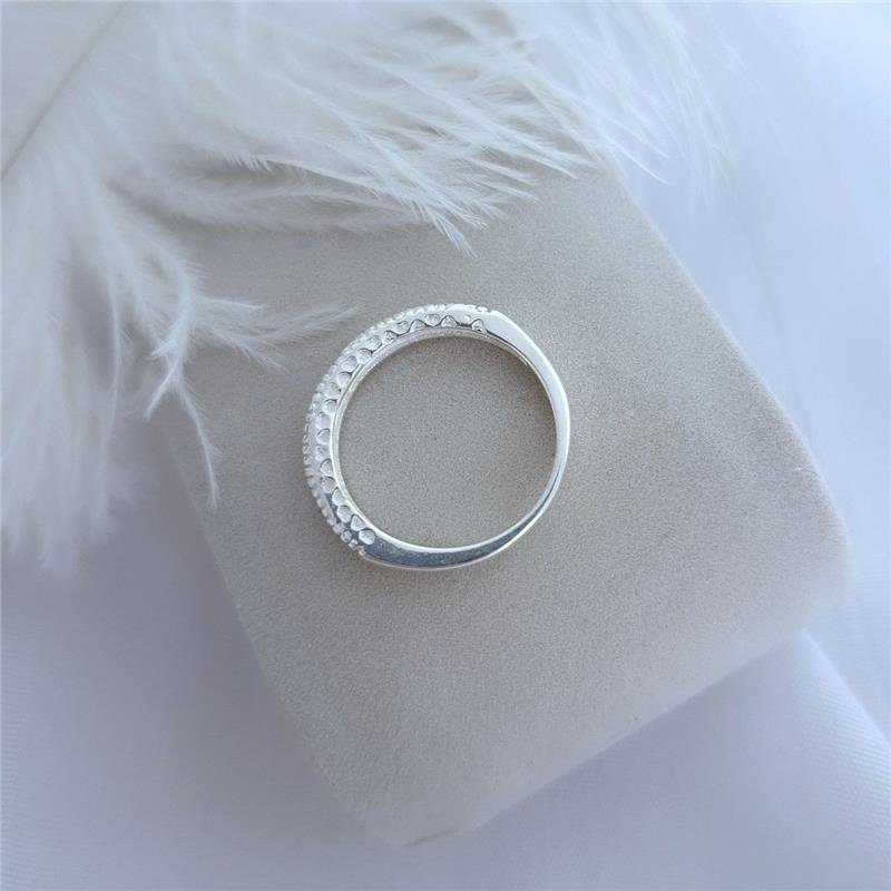 ANEL PRATA 925 APARADOR DE ALIANÇA CRAVEJADO CORAÇÕES