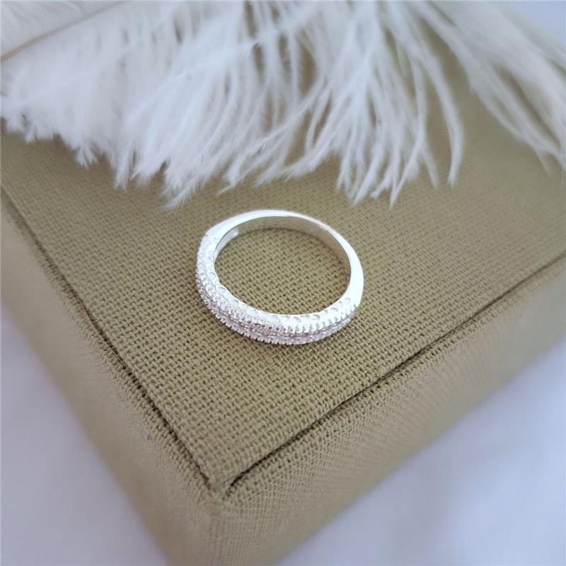 ANEL PRATA 925 APARADOR DE ALIANÇA CRAVEJADO CORAÇÕES