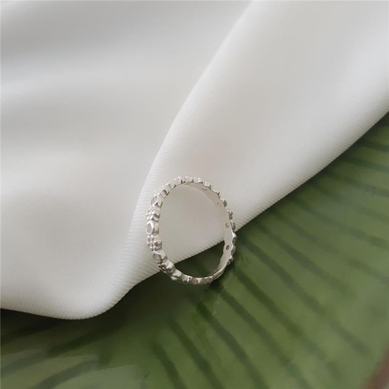 ANEL PRATA 925 APARADOR DE ALIANÇA FLORES