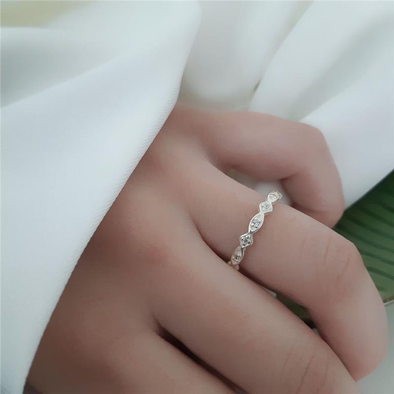 ANEL PRATA 925 APARADOR DE ALIANÇA GEOMÉTRICO