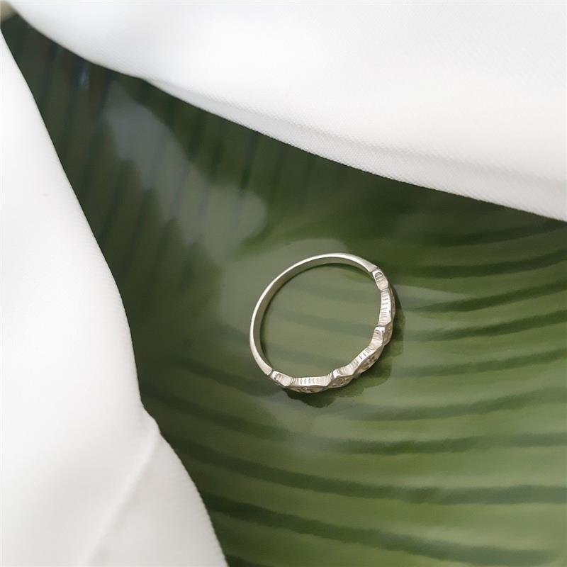 ANEL PRATA 925 APARADOR DE ALIANÇA GEOMÉTRICO