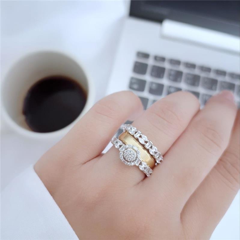 ANEL PRATA 925 APARADOR E SOLITÁRIO REDONDO 