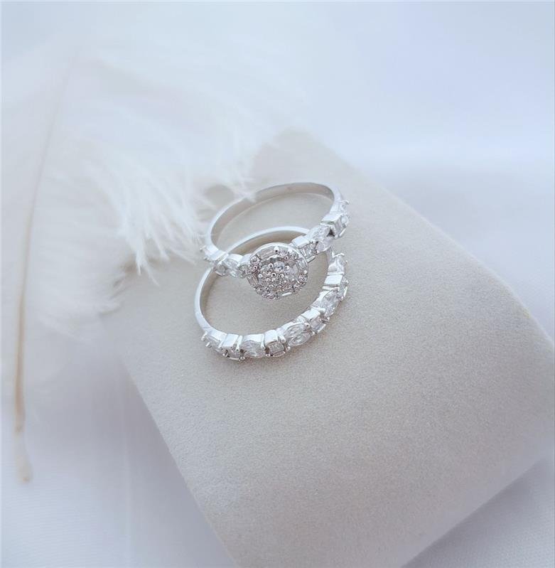 ANEL PRATA 925 APARADOR E SOLITÁRIO REDONDO 