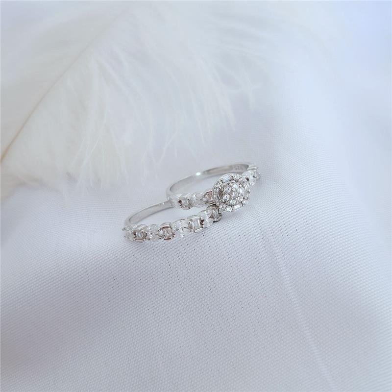 ANEL PRATA 925 APARADOR E SOLITÁRIO REDONDO 