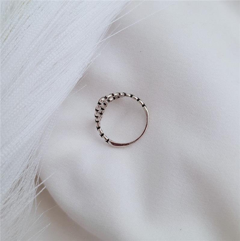 ANEL PRATA 925 BALI CORAÇÃO DETALHE ELOS