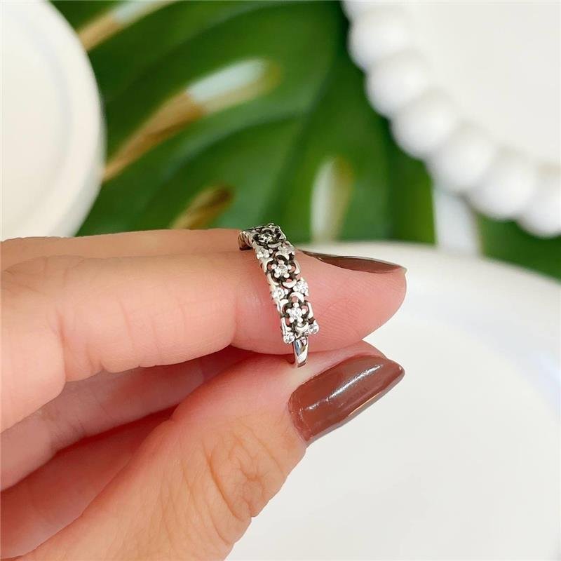 ANEL PRATA 925 BALI FLORES CRAVEJADA COM ZIRCÔNIAS