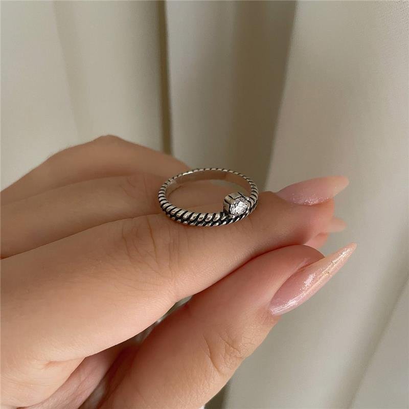 ANEL PRATA 925 BALI SOLITÁRIO ARO DUPLO CORDA