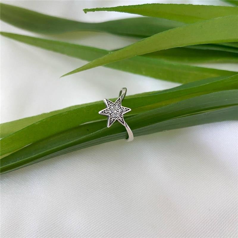 ANEL PRATA 925 BICO ESTRELA SEIS PONTAS