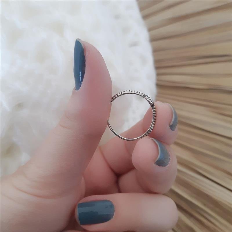 ANEL PRATA 925 BICO TRABALHADO COM PEDRA