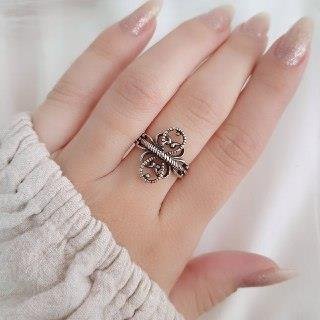 ANEL PRATA 925 BOHO CORDÃO NÓ CORAÇÃO E INFINITO