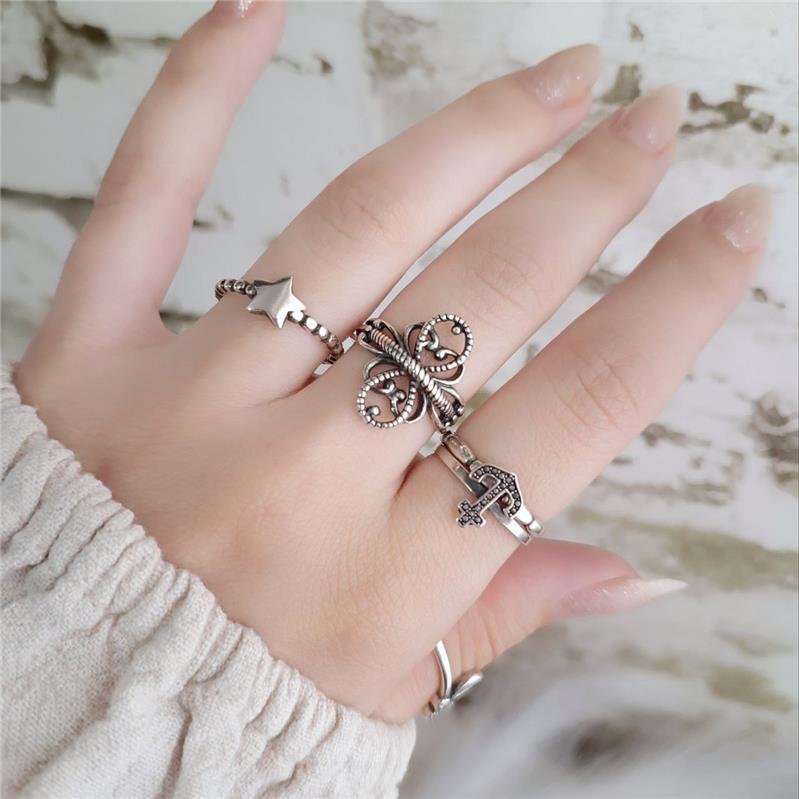 ANEL PRATA 925 BOHO CORDÃO NÓ CORAÇÃO E INFINITO