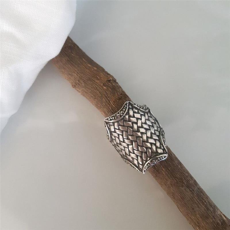 ANEL PRATA 925 BOHO LINHAS TRANÇADAS