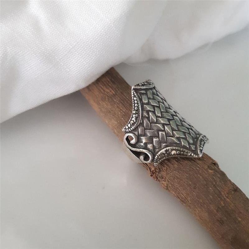 ANEL PRATA 925 BOHO LINHAS TRANÇADAS