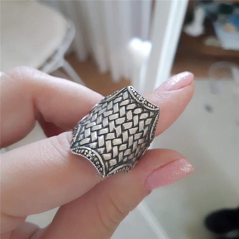 ANEL PRATA 925 BOHO LINHAS TRANÇADAS