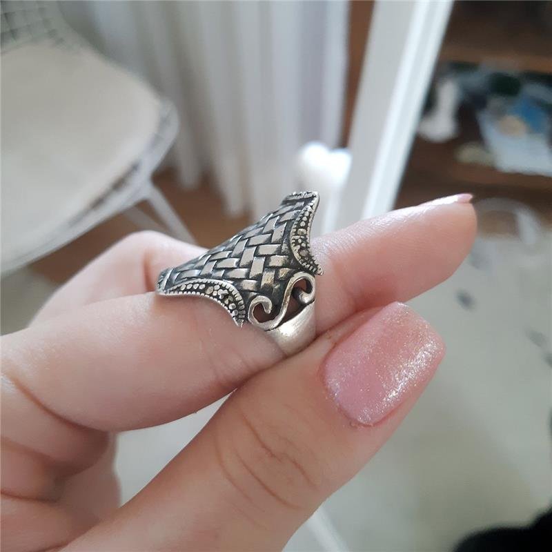 ANEL PRATA 925 BOHO LINHAS TRANÇADAS