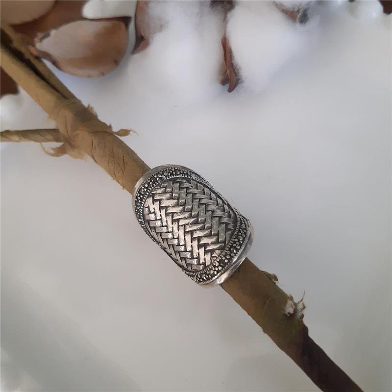 ANEL PRATA 925 BOHO TRANÇADO OVAL