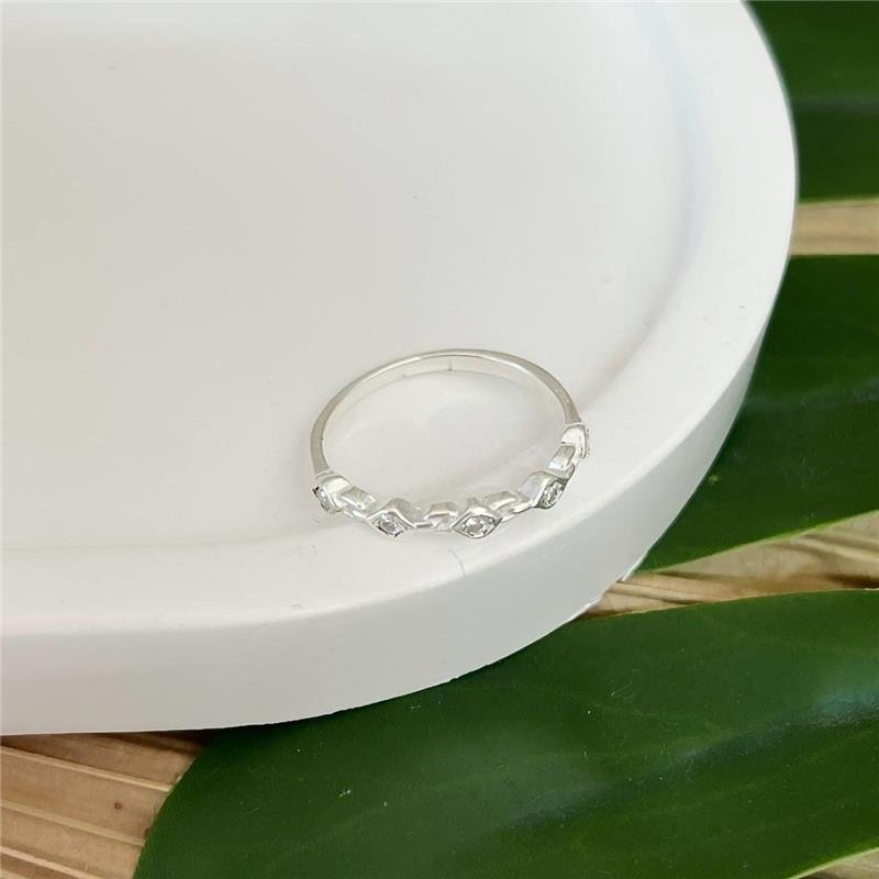 ANEL PRATA 925 CINCO PONTO LUZ ELOS INTERCALADOS